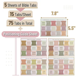 Bible guides, 75 tabs, Morandi Minimal, Bible guides mudders for women and men, Bible guides to study the Bible, Bible index guides 8 Main Sales Study Bible - №6