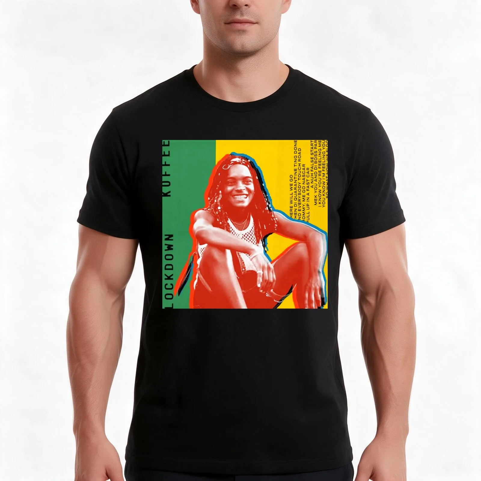 Lockdown Koffee T-Shirt, Summer Casual Cotton Tee, Oversized Streetwear Tops, Vintage Graphic Print, Loose Fit Short Sleeve