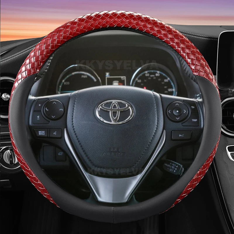 PU Leather Car Steering Wheel Cover For Toyota RAV4 2013-2019 Corolla 2013-2017 Scion iM 2016 Auris 2013-2016 Auto Accessories