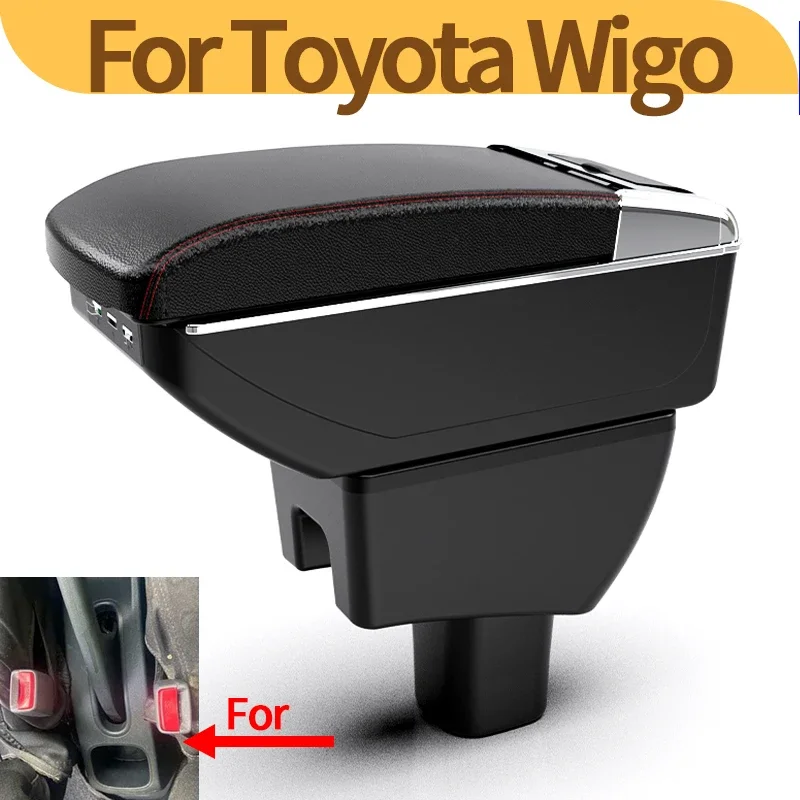 

Многофункциональный органайзер-подлокотник для Toyota Agya Wigo с USB-портом и подставкой для локтя, аксессуар для центральной консоли.