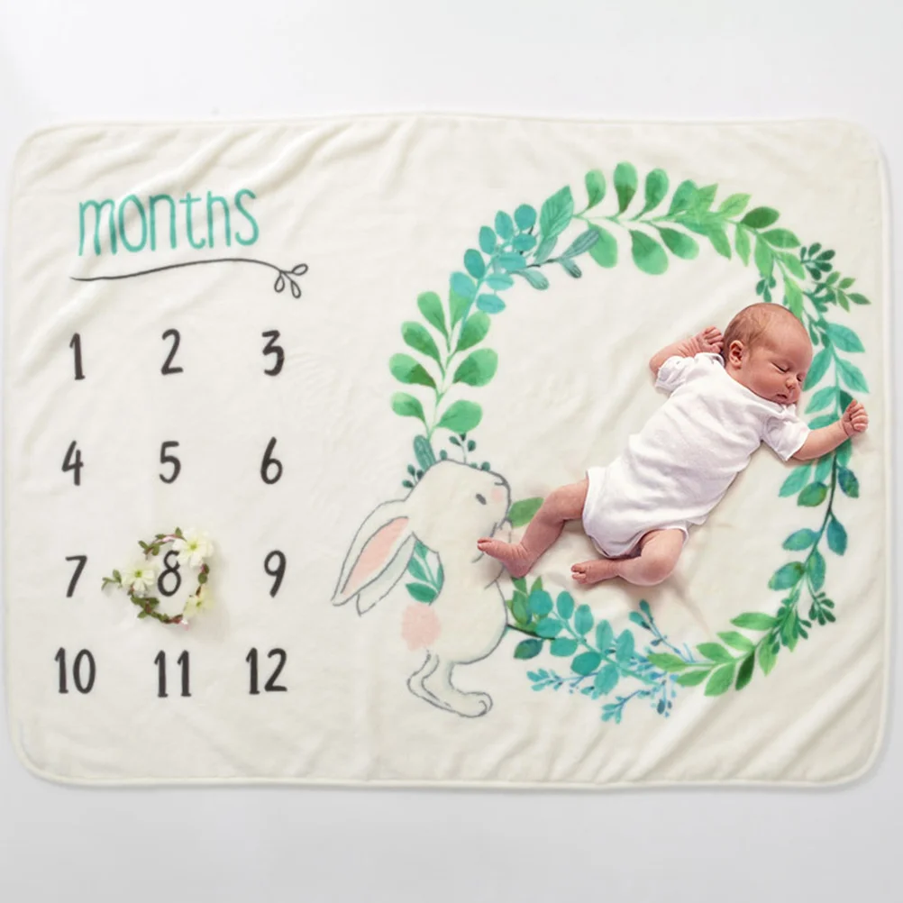 Growth Chart Blanket Chrismas Photography Baby Blankets Decorative Throw Cotton Monthly Newborn