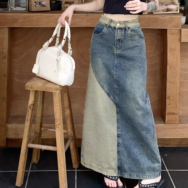

Slimming High Waist plus Size Summer Women's Denim Skirt Tummy Control Midi Skirt Elegant Full Body Coverage Winter Style