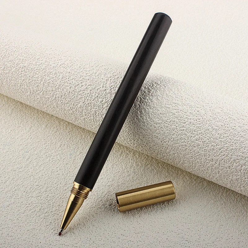 Vintage Wood Body Ballpoint Pen Brass Ball Roller Pen Metal Cap Ball Pen Stationery School Business Gifts Supplies image 5