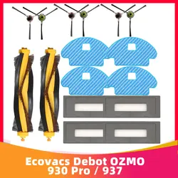 Ecovacs Debot OZMO 930 Pro / 937 메인 롤러 브러시 사이드 브러시, HEPA 필터 걸레 천, 예비 부품 교체 액세서리