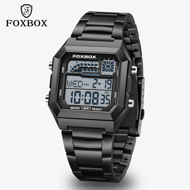 

FOXBOX 2025 модные мужские часы светодиодные спортивные цифровые часы для мужчин водонепроницаемые многофункциональные военные наручные часы Reloj Hombre