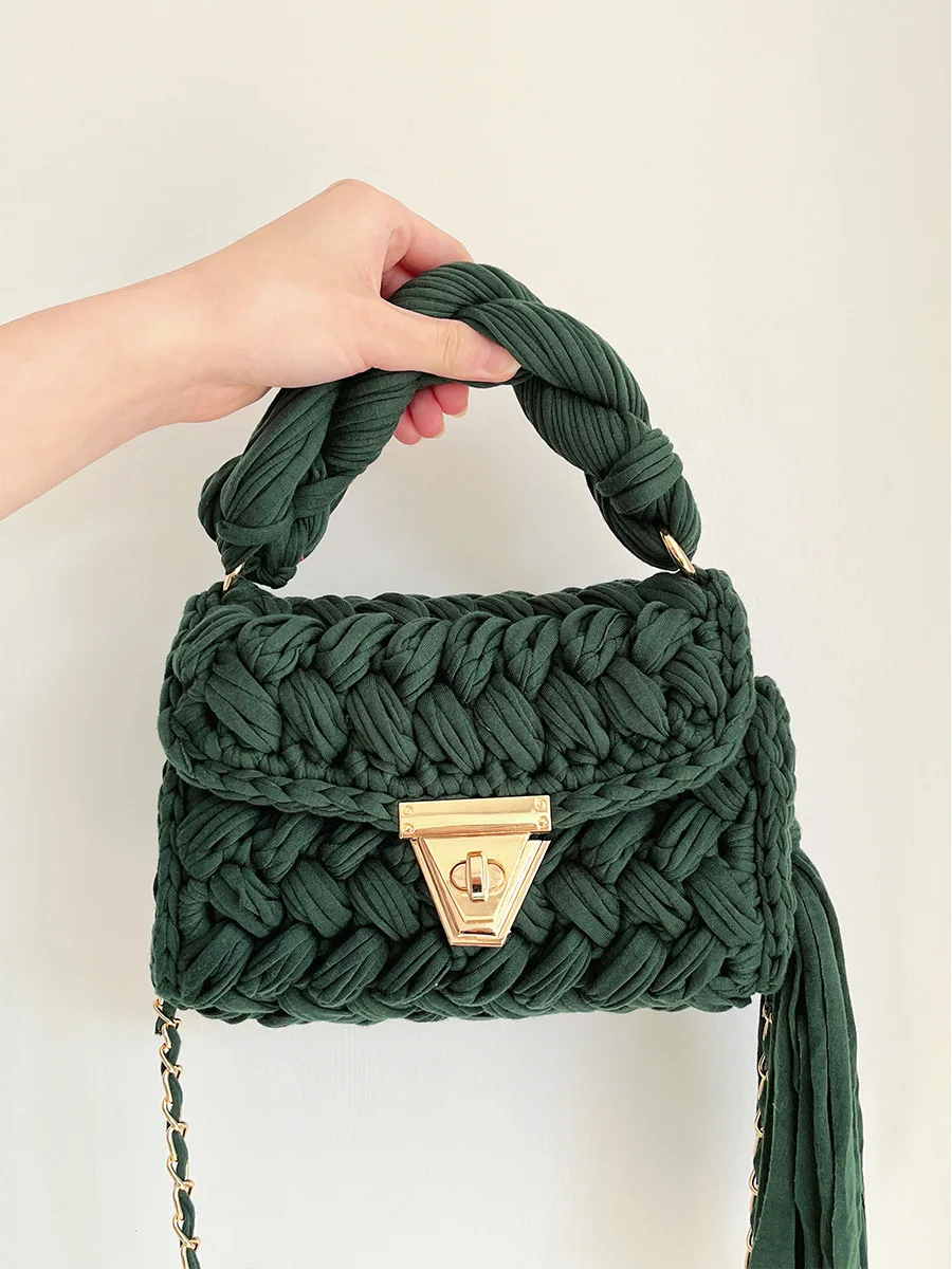 おさる　y.a.r.n. original shoulder bag Vintage The Sak Purse Crochet Knit Woven Shoulder Bag Tote