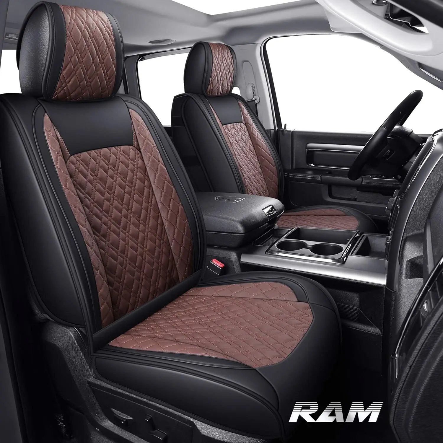 

5pcs Car Seat Covers Compatible with Dodge Ram Custom Fit 2009-2025 1500 2010-2025 2500 3500 Pickup Classic Longhorn Laramie Meg