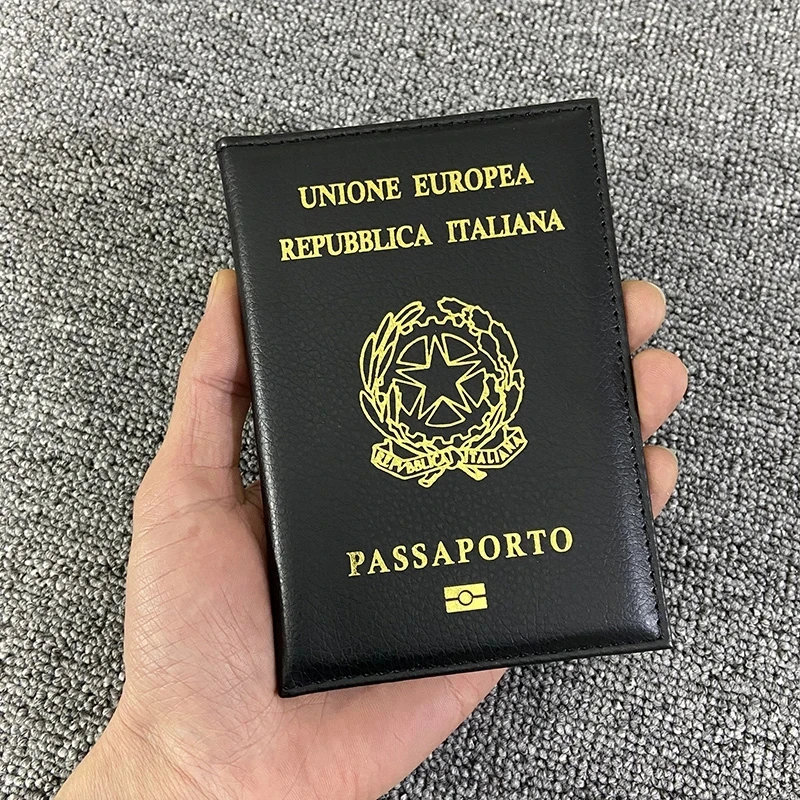 Repubblica Italiana-Juste de passeport en cuir pour hommes et femmes, porte-documents de voyage, étui pour carte d'identité et carte de crédit, portefeuille italien