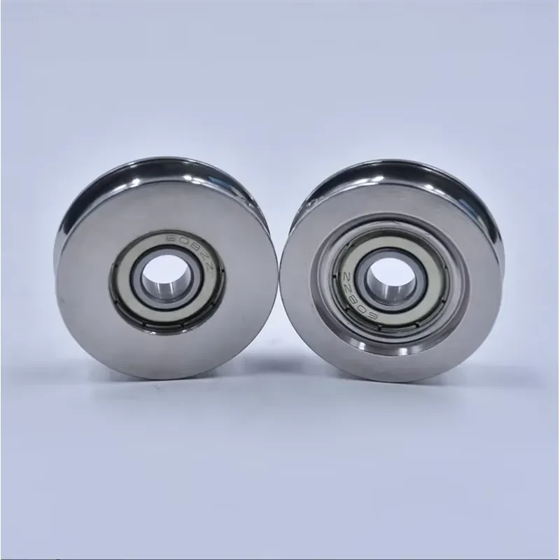 for 608ZZ Concave Stainless Steel Wheel Pulley 37X30X10XR3.8 High Precision Metal Roller for Conveyor OEM Supported