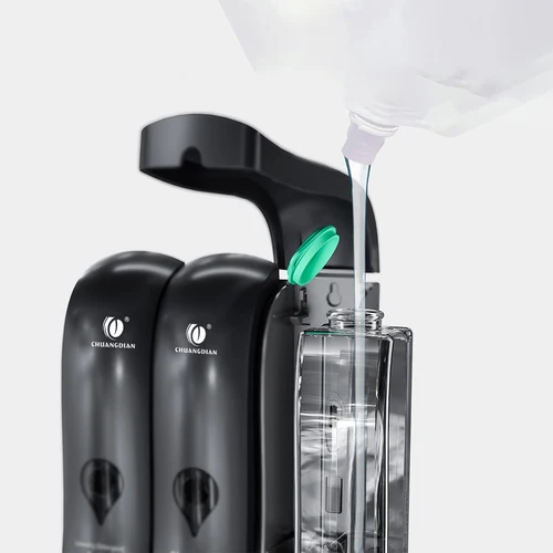 Imagen 2 del producto Dispensador de Gel de ducha con bomba de líquido sin taladro montado en la pared, soporte para champú y acondicionador para baño, hogar, Hotel, dispensador de jabón