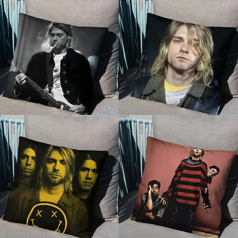 

N-Nevermind Album Kurt Cobain Pillow Case Office Cushions Suitable For Sofa Car Bedroom Decorative Cushion Cover