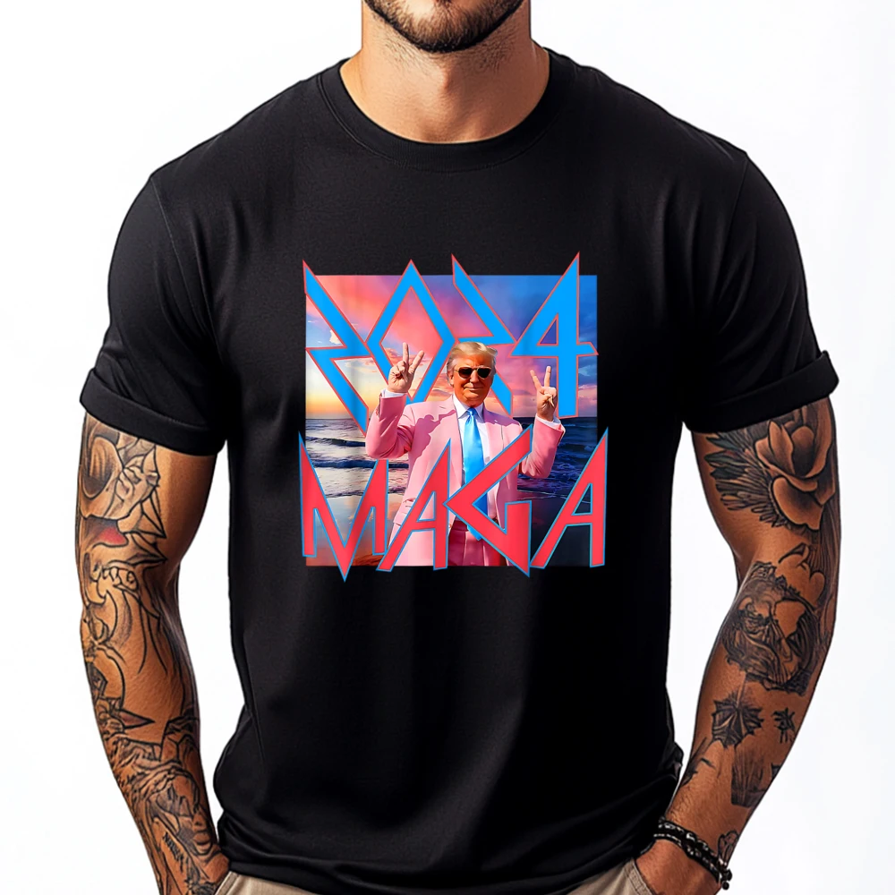 

2025 Maga Bold Retro Style For A Modern Campaign New T Shirt Mens T Shirt Tops & Tees Cotton T shirt