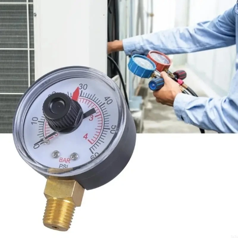 Valvole controllo della pressione del filtro del pool manuale con manometro