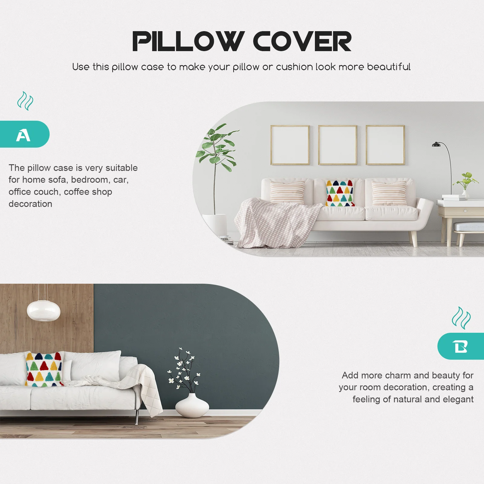 

Rainbow Decorative Pillow Cover Square Cushion Cover For Home Sofa Bedroom Car Office Soft Supple Throw Protector Case