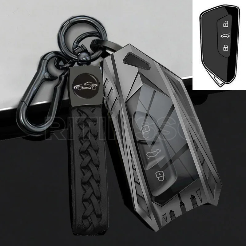 

Alloy Car Key Cover For Golf 8 Protective Shell For Skoda Octavia A8 MK4 Mk8 2020 2021 Seat Leon Mk4 Cupra Formentor Car Key