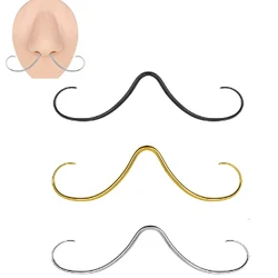 1 Pc Stainless Steel Mustache Nose Ring Nose Septum Piercing Jewelry for Punk Men