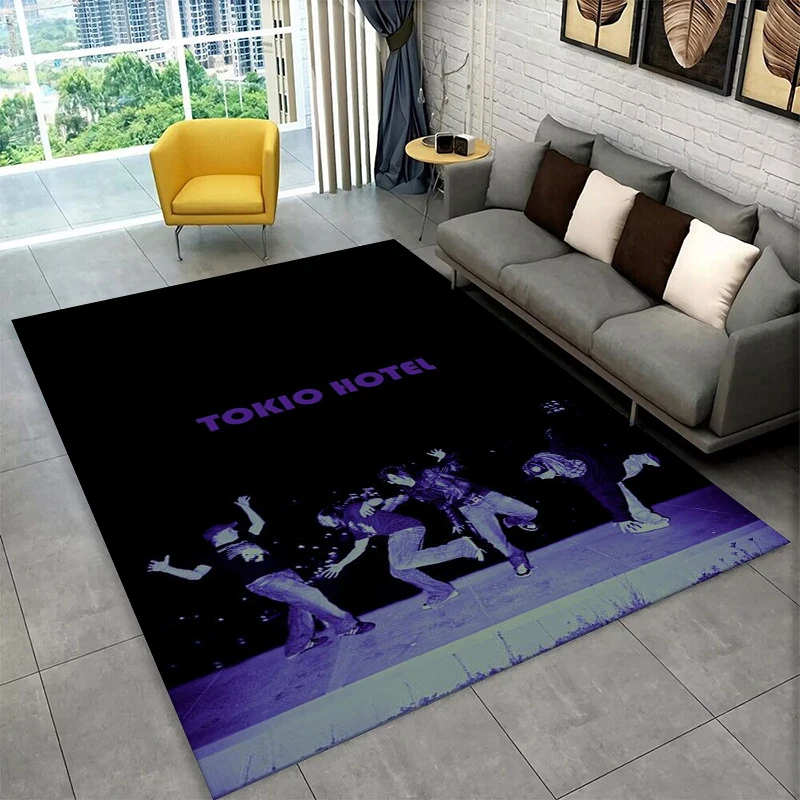 Rock Band Tokio Hotel Bill Kaulitz Carpet Rug for Bedroom Living Room Sofa Playroom Doormat Home Decor,Kid Area Rug Non-slip