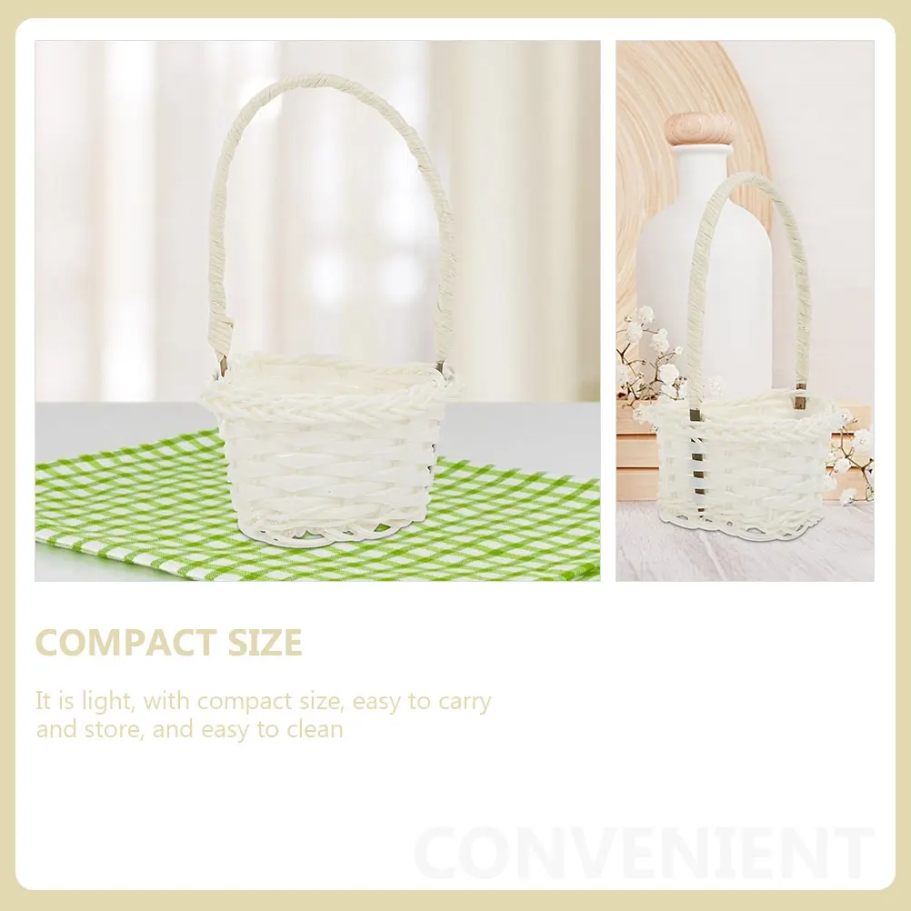 

5 Pcs Rattan Basket Rustic Flower Girl Woven Floral Hand-made Baskets Children's Storage Wovening