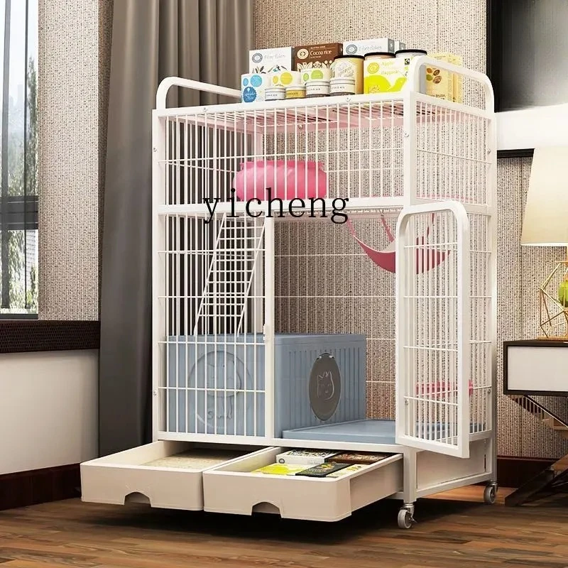 

ZYA household with toilet integrated cat indoor large space built-in cat litter box cage cat house