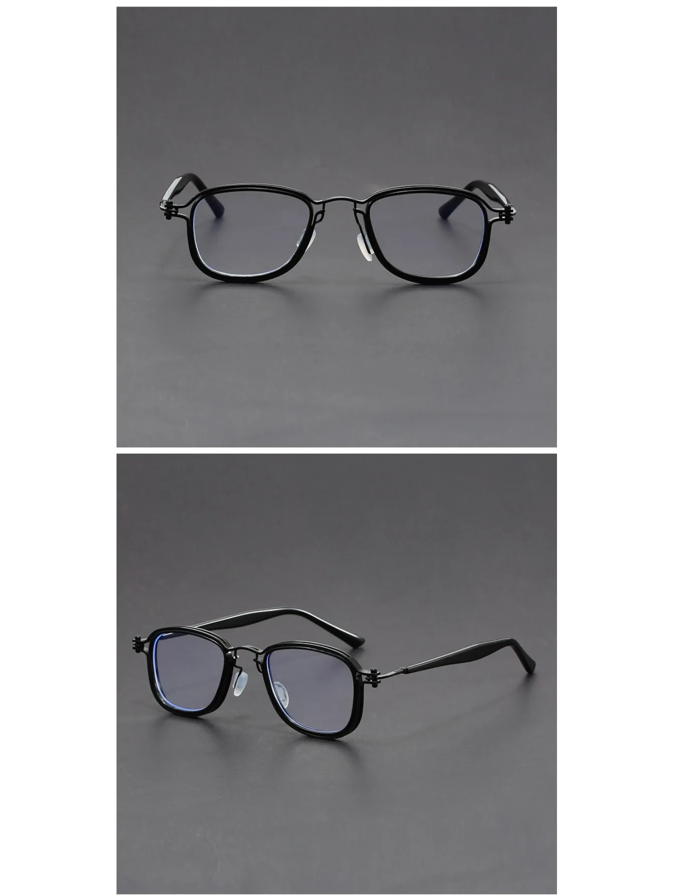 Retro-Kontrast-Modebrille für Damen und Herren, klassische Lesebrille mit optischem Metallrahmen – Detail 7