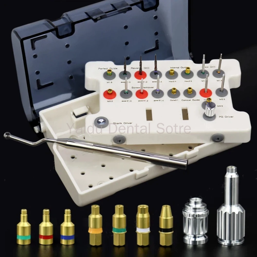 Dental Implant Central Restoration Tool Kit - Abutment Broken Needle Screw Extractor Torque Wrench Emergency First Aid Equipment