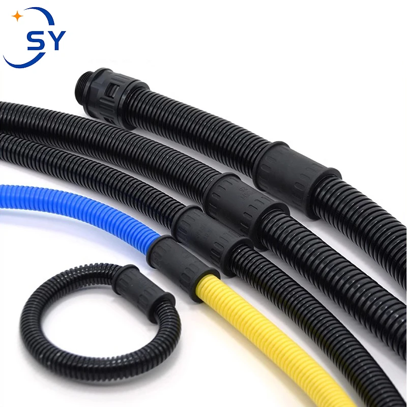 5Pcs PP Plastic Bellows Rubber Straight Joint Threaded Pipe Joint Hose Butt Connector Two AD25 Corrosion Waterproof AD34.5