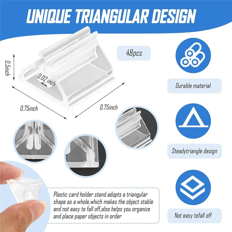 حامل بطاقات ABJO - لحامل صور الطاولة - 98 قطعة من البلاستيك الشفاف للرقم متعدد الاستخدامات للطاولة، حامل بطاقات مكان ألعاب اللوحة #6