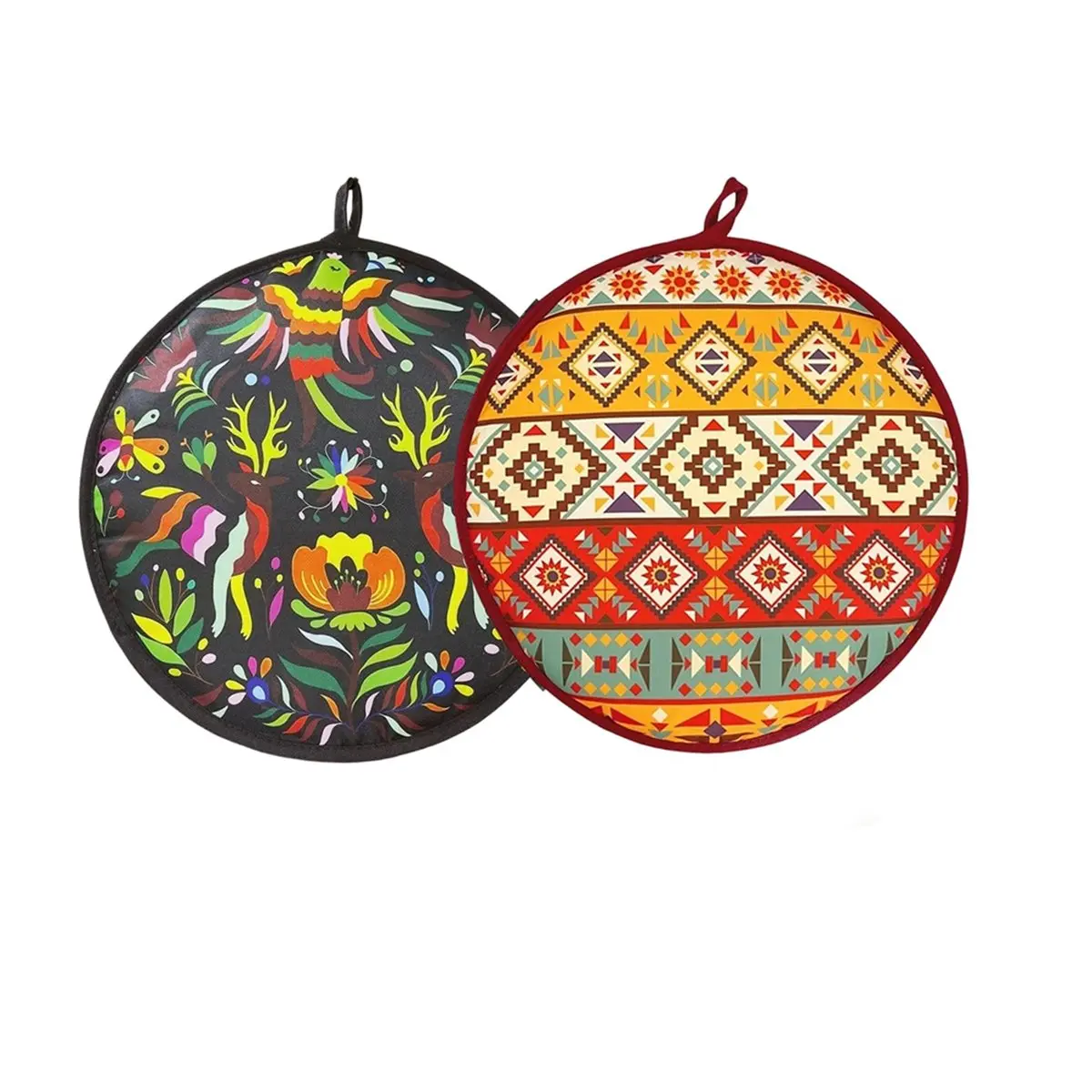 ABZT 2 Pack 12 Inch Large Tortilla Warmers Insulated Microwaveable Fabric Pouch Keeps Tacos, , Pizza Tortillas Warm
