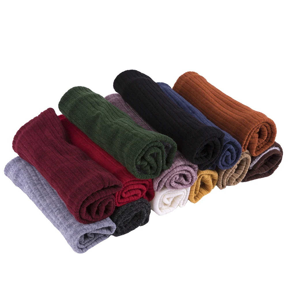 

Fleece Scarf Warm Knitted Collar Neck Warmer Double Layer Women Chunky Soft Polyester Classic Color One Size Fits Most Fall