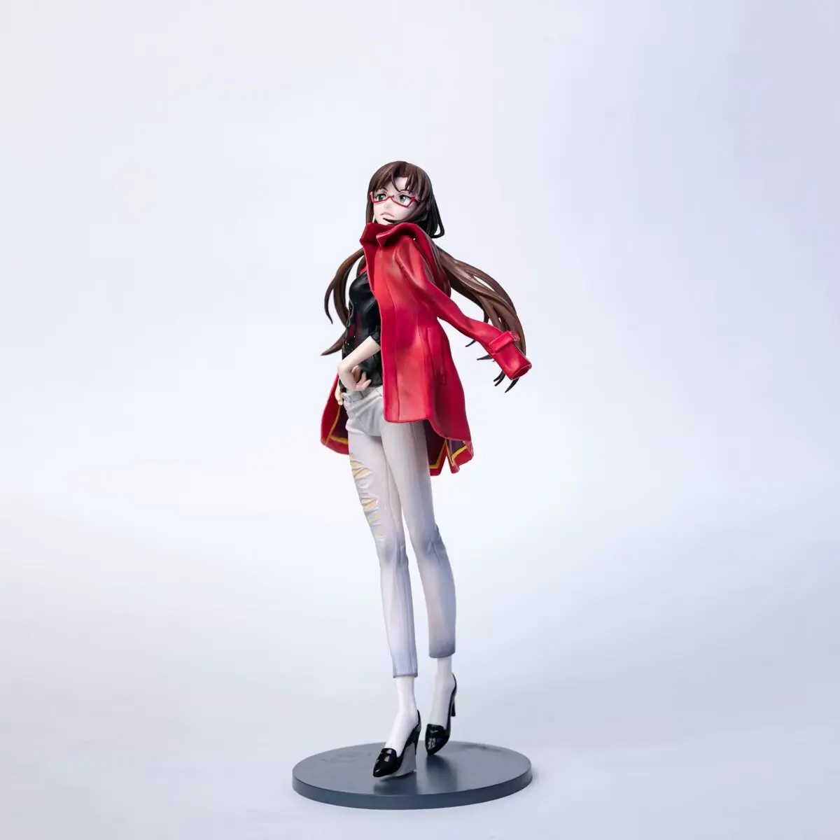 Anime EVANGELION Mari Makinami Illustrious Figure Fashion Dress Up Red Jeans Model Ayanami Rei Toy Gift Collection PVC 27CM