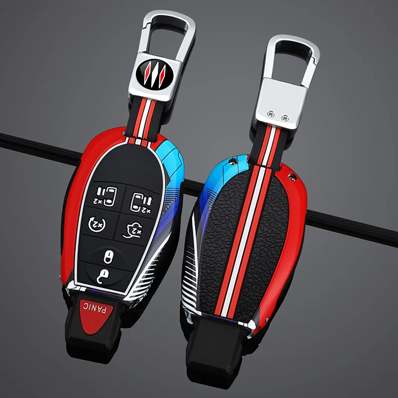 

Zinc Alloy+ Silicone Car Key Case Cover Shell Fob For Jeep Renegade Compass Grand Cherokee For Chrysler 300c Wrangler Dodge