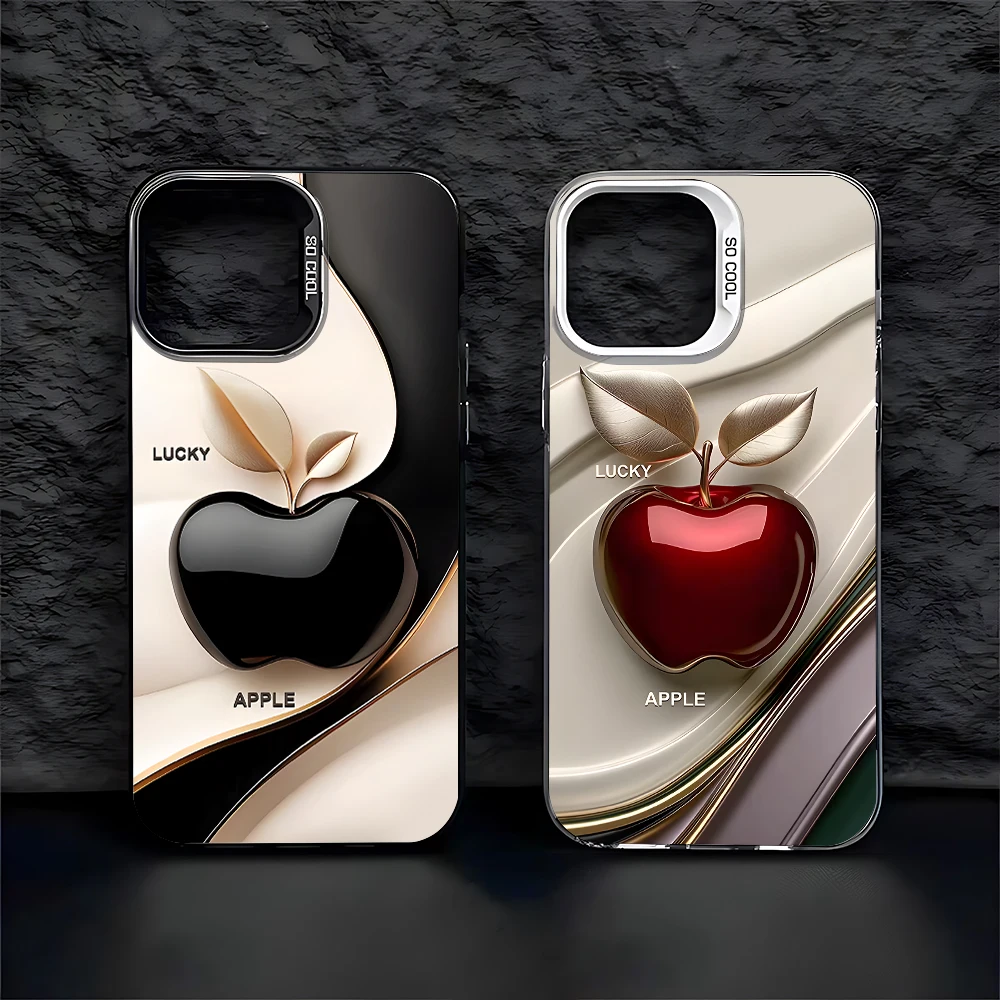 حافظة هاتف Happy Lucky Apple لهاتف iPhone 16e 16 15 14 13 12 11 mini Pro Max X XR XSMAX 8 7 Plus غطاء خلفي غير لامع مضاد للسقوط