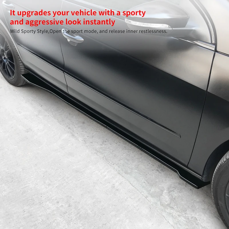 

New Accessories Car Side Skirt Extensions Splitters Side Skirt Splitter Scratch Protector ABS For Volkswagen Passat B7 2011-2018