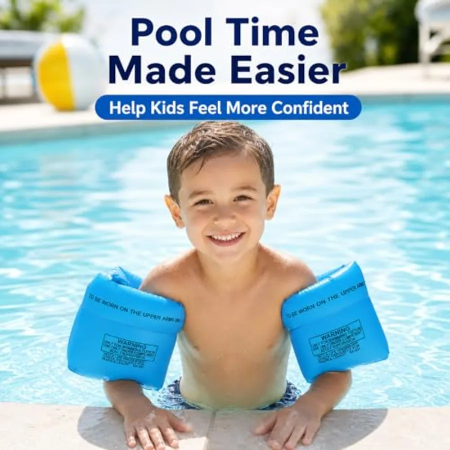 4-6 Pack PVC Arm Floaties for Adults Inflatable Swim Arm Bands Water Wings Floater Sleeves Swimming Rings Tube Armlets for Todd