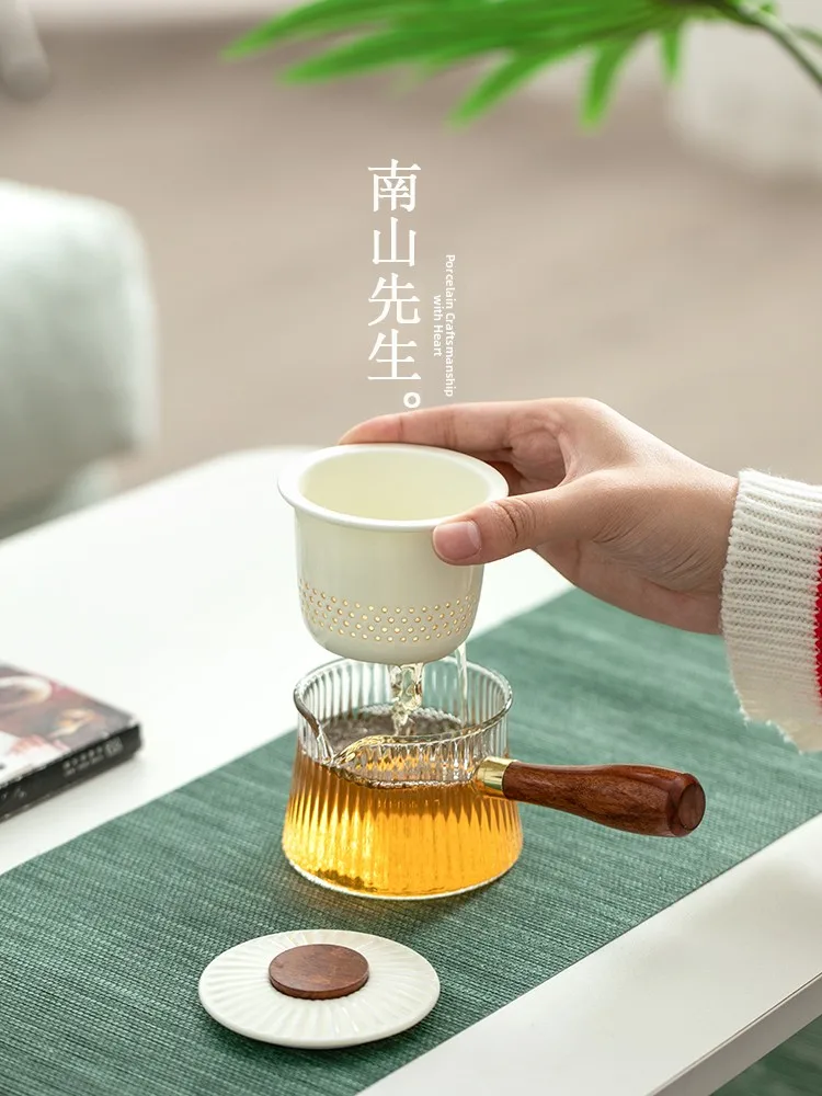 

Nanshan Master East Fence Teapot Simple Gongfu Tea Set Side Handle Heat Resistant Single Pot Household Heat Resistant Glass T...