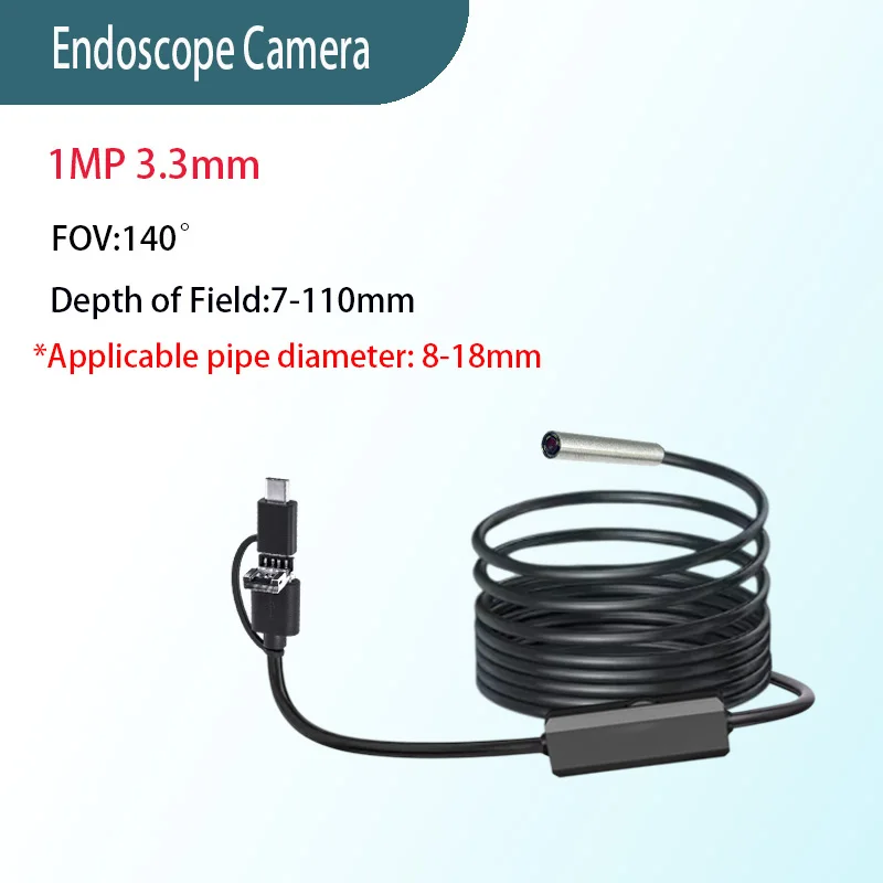 3.3mm endoscópio mini câmera 3 em 1 micro usb boroscópio à prova dwaterproof água led inspeção do carro para huawei xiaomi pc
