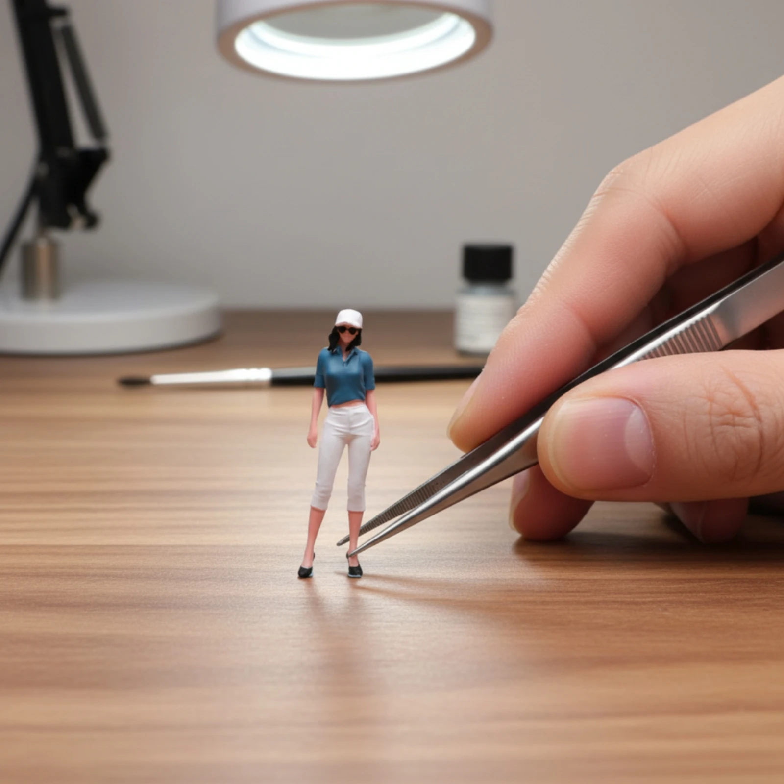 Female Figurine Hand-Painted Miniature Figure Scale Model Figure Resin Diorama People Fashionable for Display