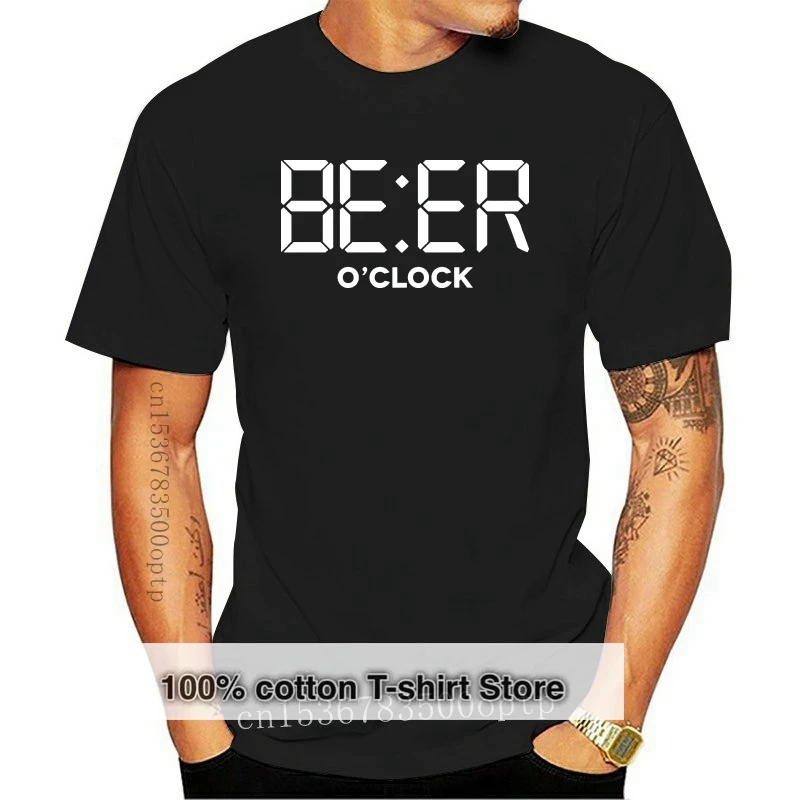 

Beer O'Clock T-Shirt 100 Premium Cotton Alcohol Funny Gift Present Drinker Unisex Men Women Tee Shirt