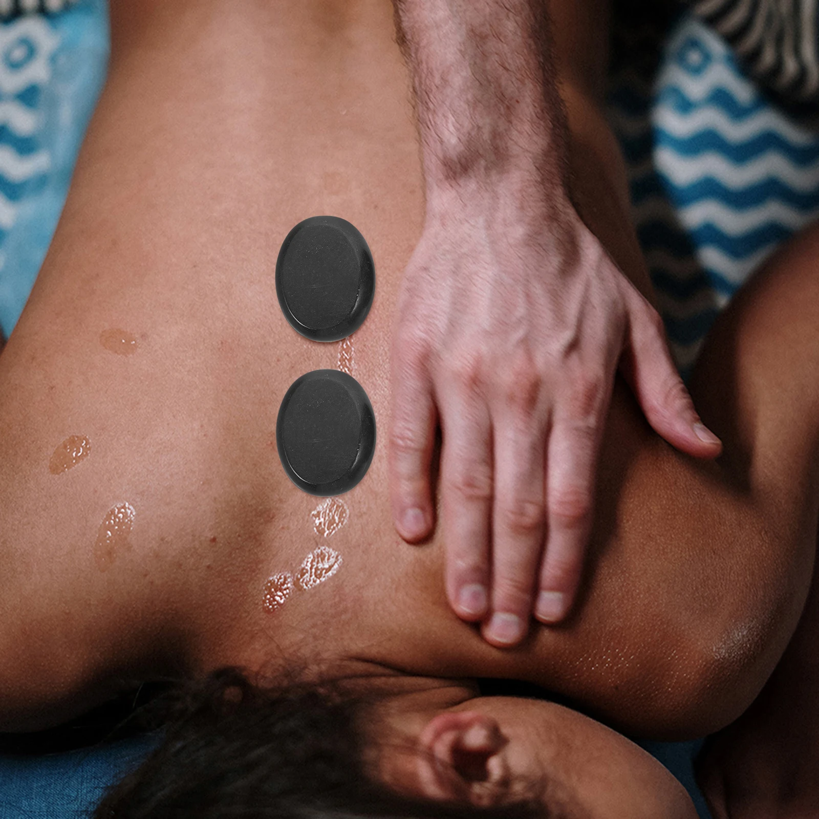 

3pcs Volcanic Massage Stones Set Basalt Spa Relaxation Therapy Tool Hot Cold Stones for Facial Back Massages