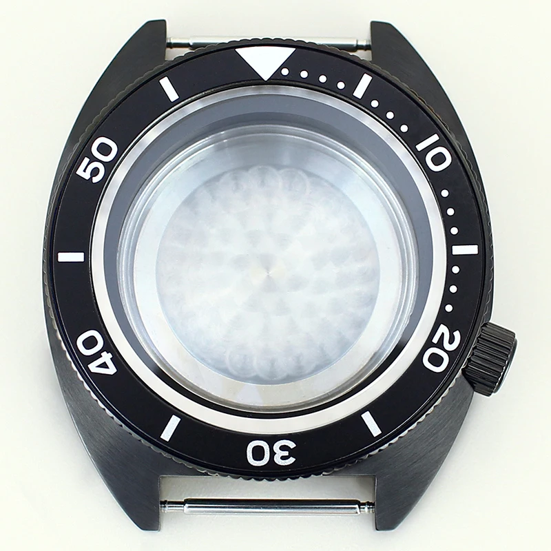 41mm Black PVD Watch Case Sapphire Glass For Mod Abalone/tuna mouth NH35 NH36 NH38 4R36 Movement 28.5mm Dial With Chapter Ring
