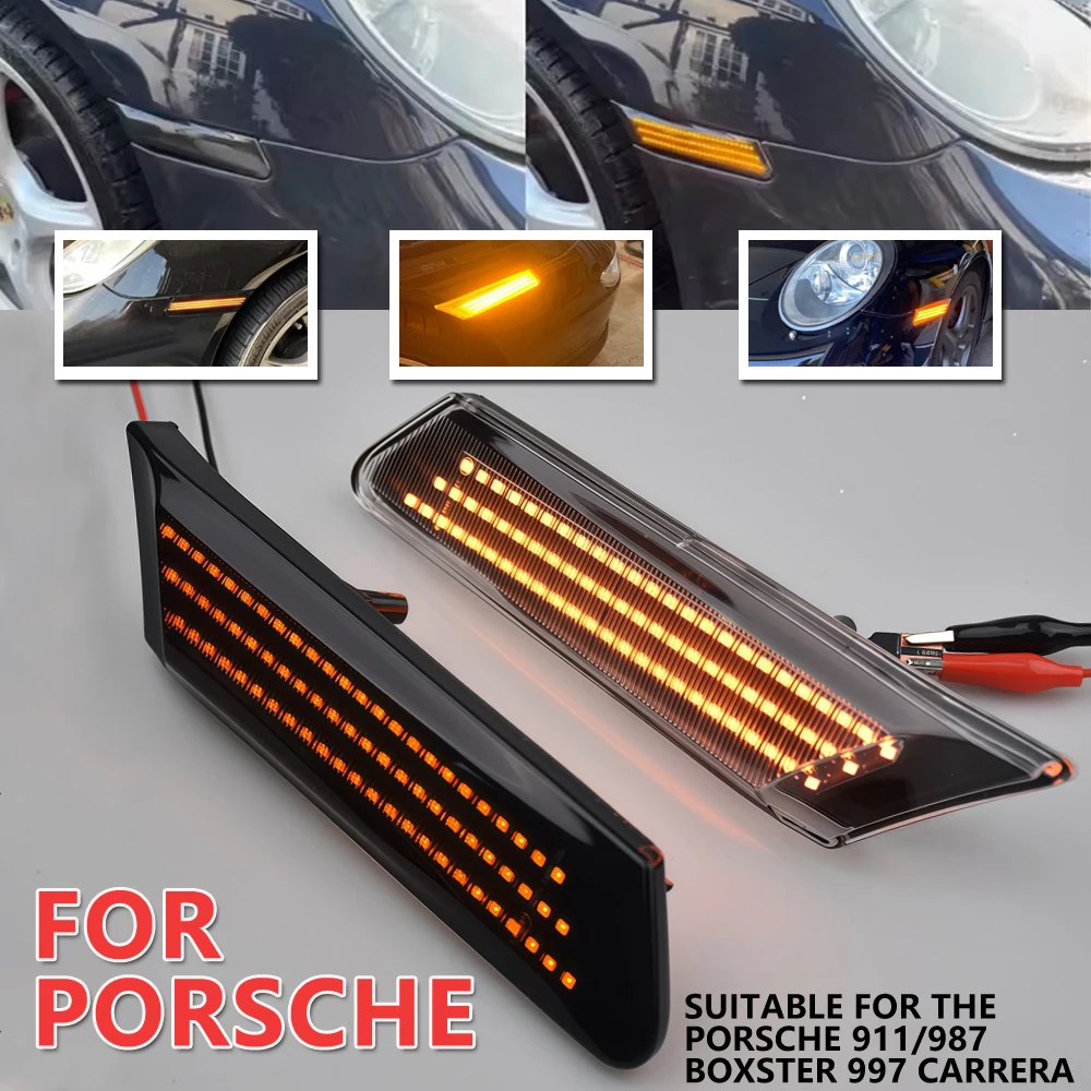 LED Amber Side Marker Light Arrow Turn Signal Lamps 1996-2004 For Porsche 911 Boxster Typ 996 986