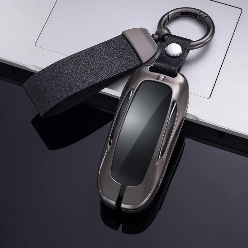 

Fashion Metal Zinc Car Key Case Cover Shell Fob Holder For Tesla Model X Model S Protector Accessories