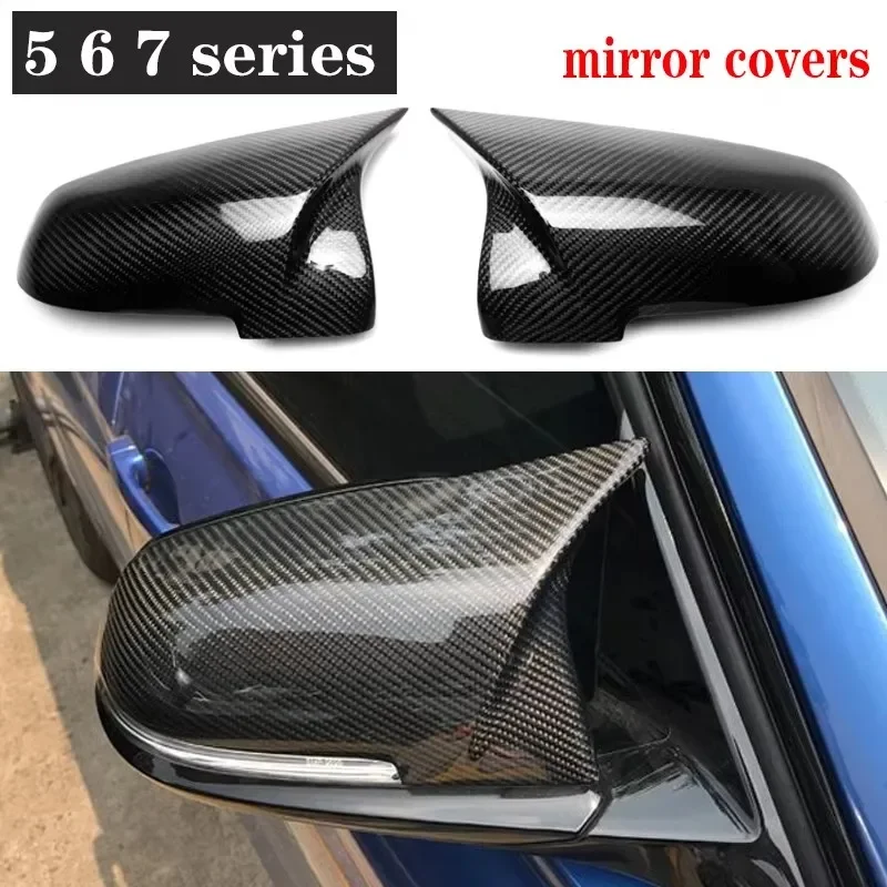 

For BMW 5 6 7 Series F10 F12 F13 525 530 Upgrade Shells Rearview Cap High quality Real Carbon fiber rear view mirror case cover