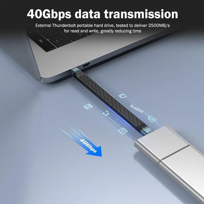 Keychain Style FPC Type‑C Data Cable Replacement Component PD240W USB4 40Gbps Video Transmission For Phone Laptop Equipment