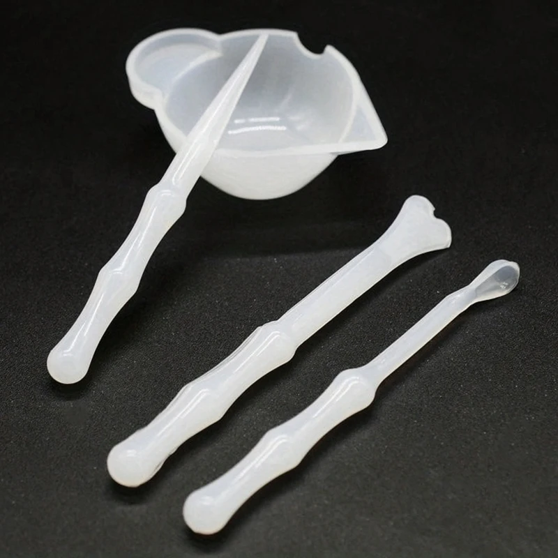 (.) 4pcs Mix Cup Silicone Mold Epoxy Resin Tools Reusable Mixing Measuring Cups DIY Jewelry Making Stick Handmade Accessories