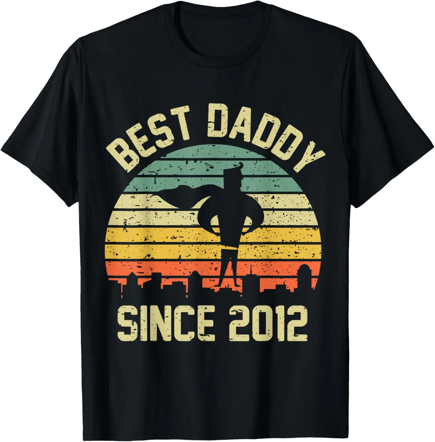

Best Dad Since 2012 Hero Super Father Birthday Retro Vintage T-Shirt