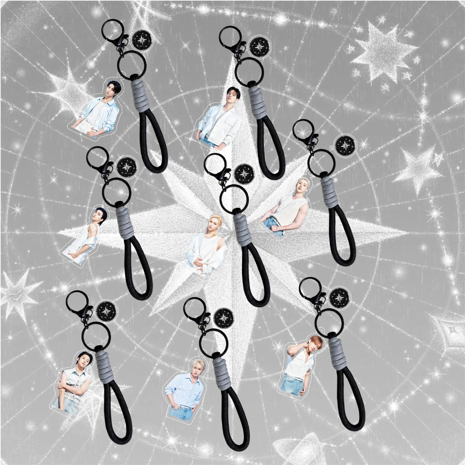 

Kpop Stray Kids Acrylic Keychain SKZOO Men's Group Trendy Pendant Acrylic Korean Star New Album Supporting Keychain