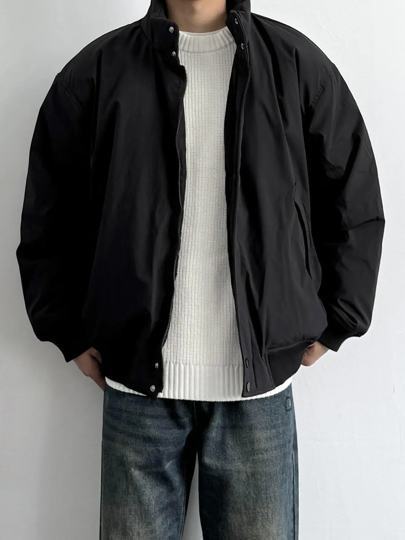 

American Casual Collared Thiened Cotton Jaet Men's Autumn Winter New Sle Versatile Trendy Loose Retro Warm Cotton Coat