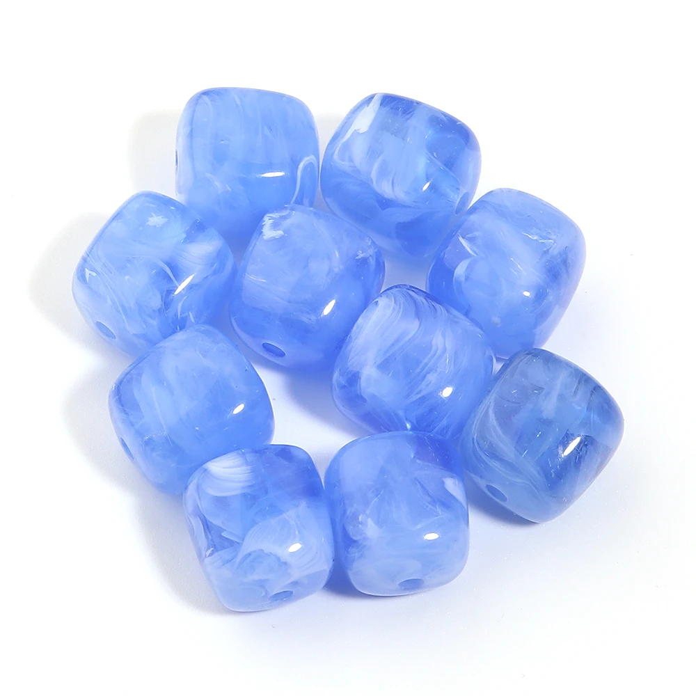 10 Stück/Lot 16x17mm quadratische Acrylperlen in zwei Farben, bunte lose Perlen für die Schmuckherstellung, DIY-Halskette, Armband, Zubehör – Detail 21