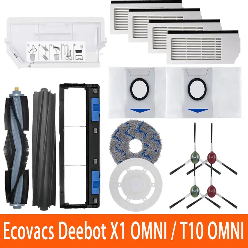 

Ecovacs Deebot X1 OMNI / T10 OMNI Robot Vacuum Cleaner Spare Parts, Rubber / Side Brush, Cover,Hepa Filte